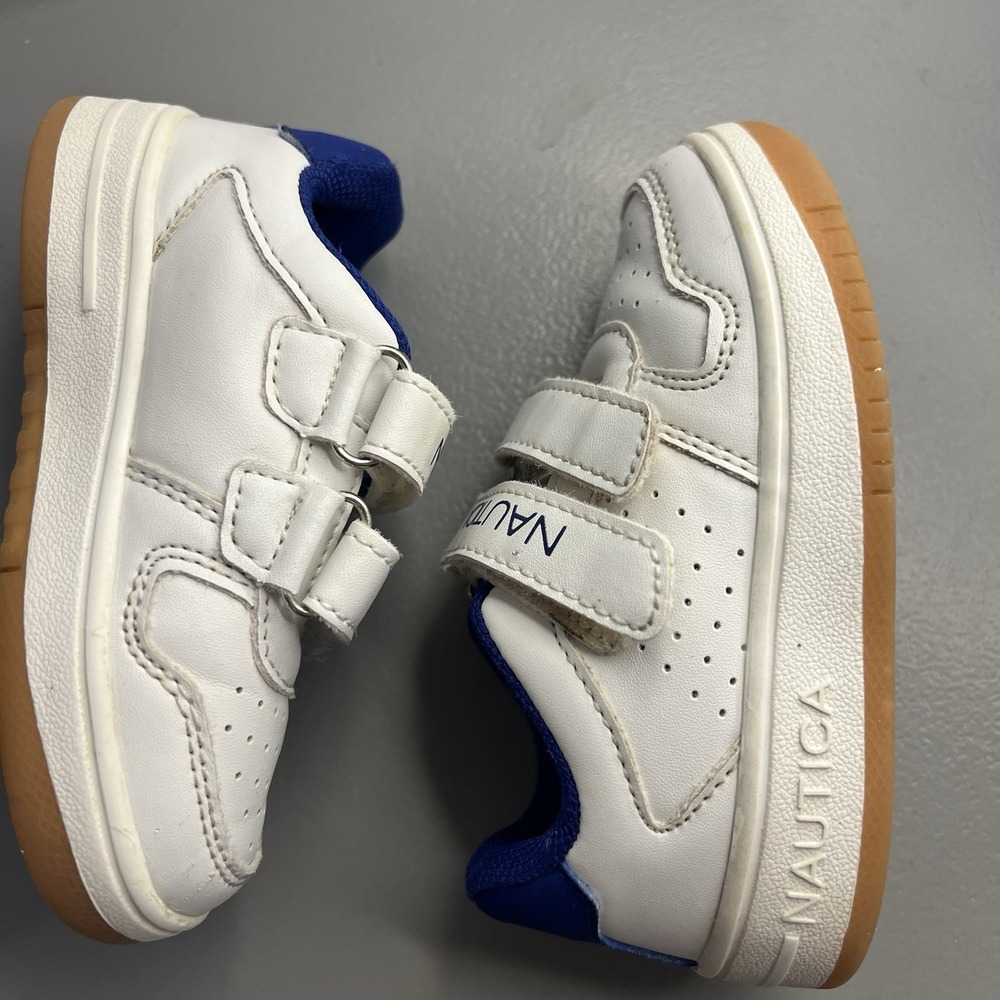 Nautica Stafford Toddler Boys Shoes Double Strap Sneakers White/Blue